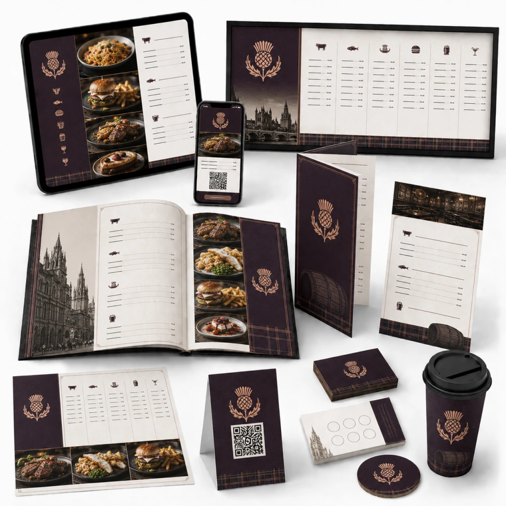 digital menu design service in glasgow united kingdom