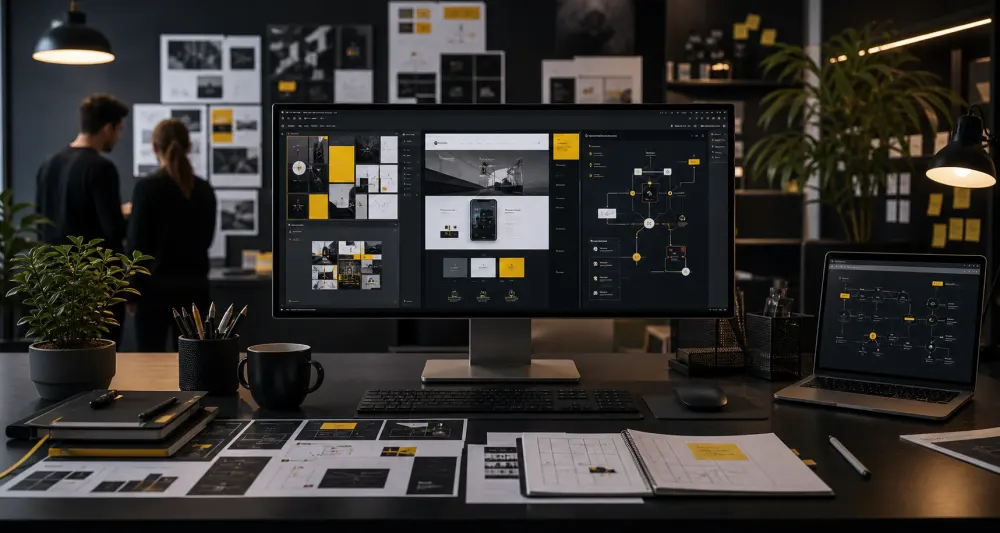 Creative design studio workspace
