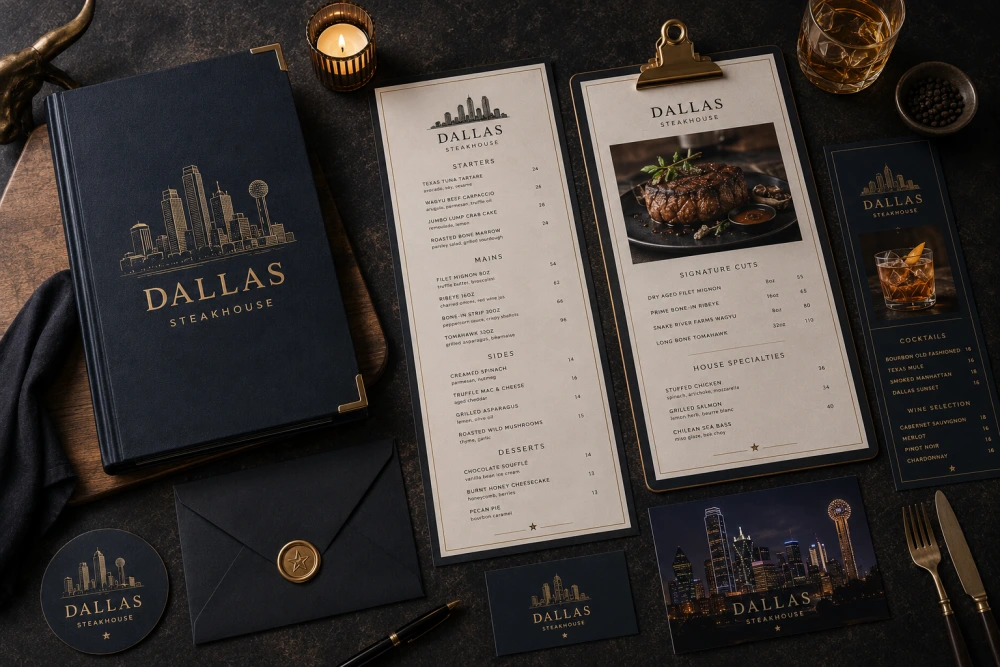 menu design service in dallas