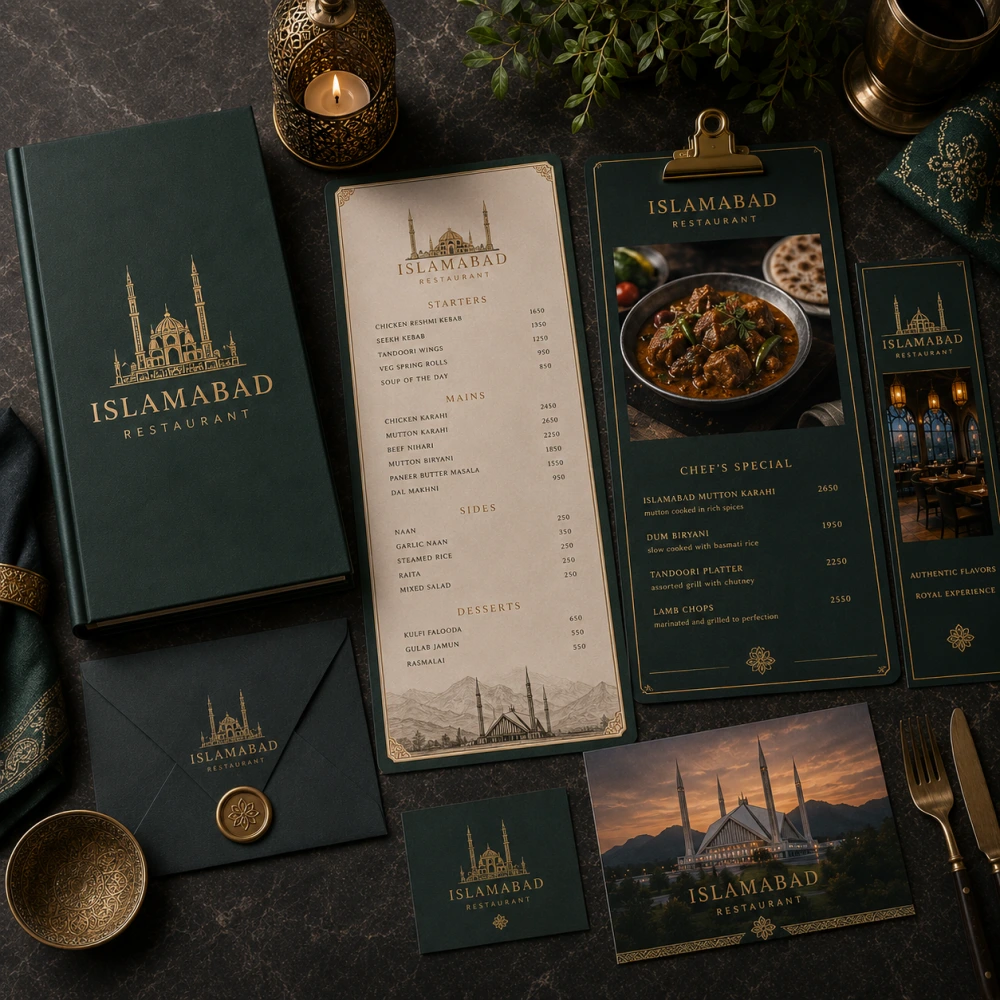 menu design service in islamabad