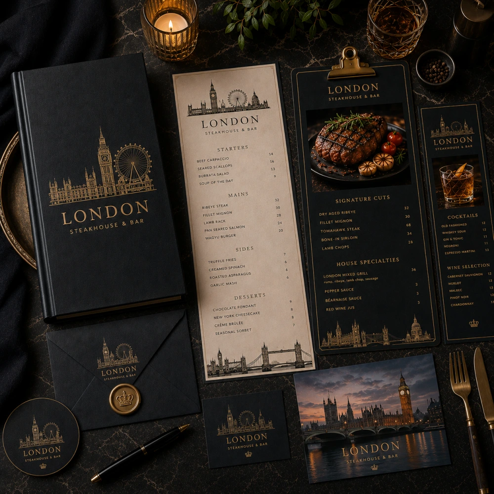 menu design service in london