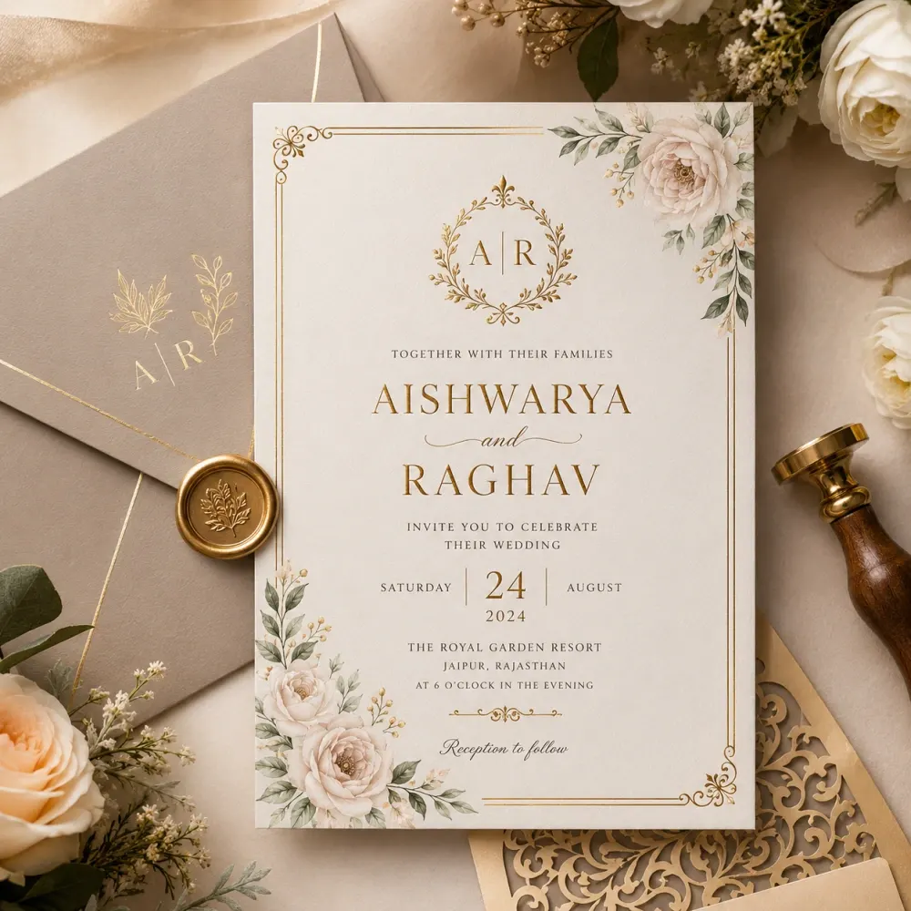 Premium wedding card design