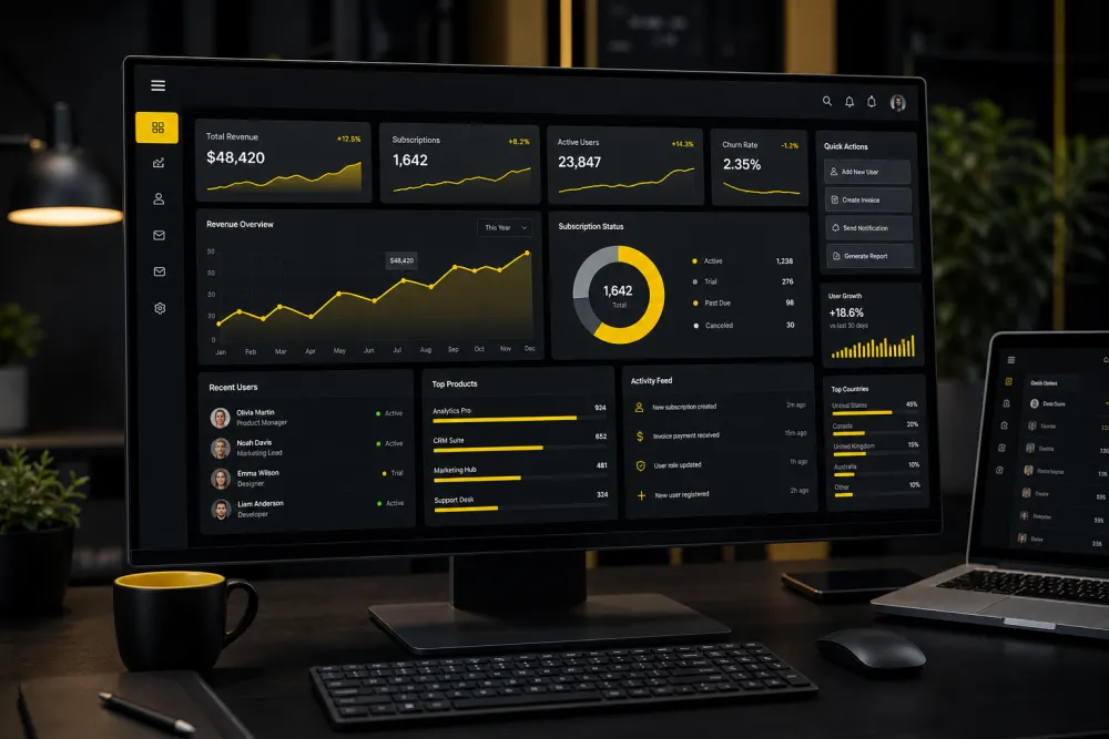 Digital dashboard and analytics design