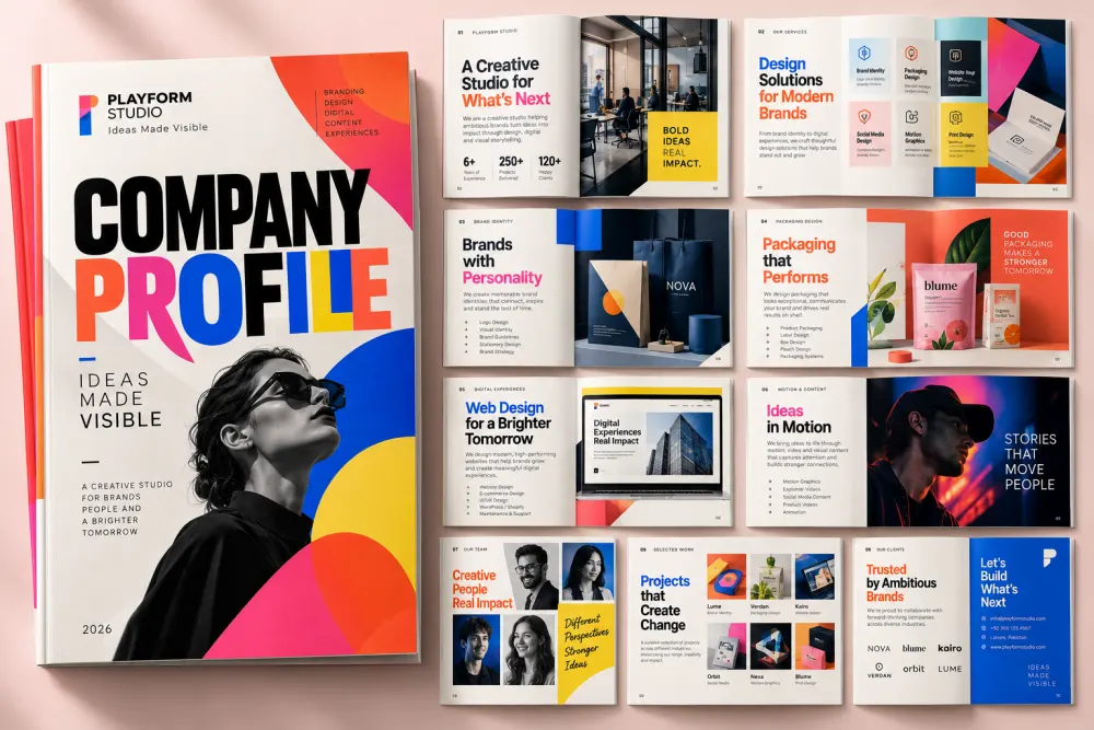 Professional company profile design services by DesignBub