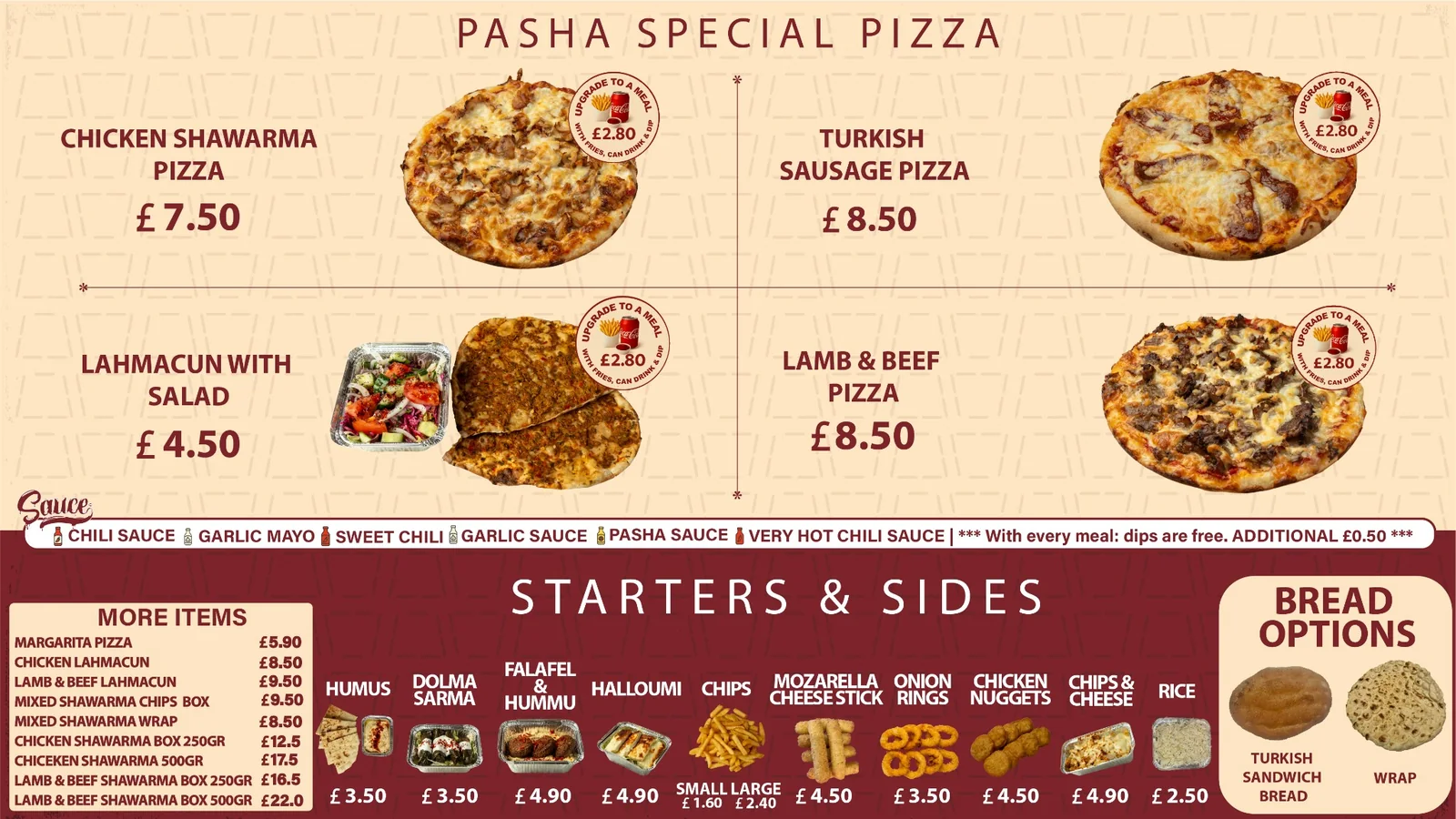 Pasha — Menu Design