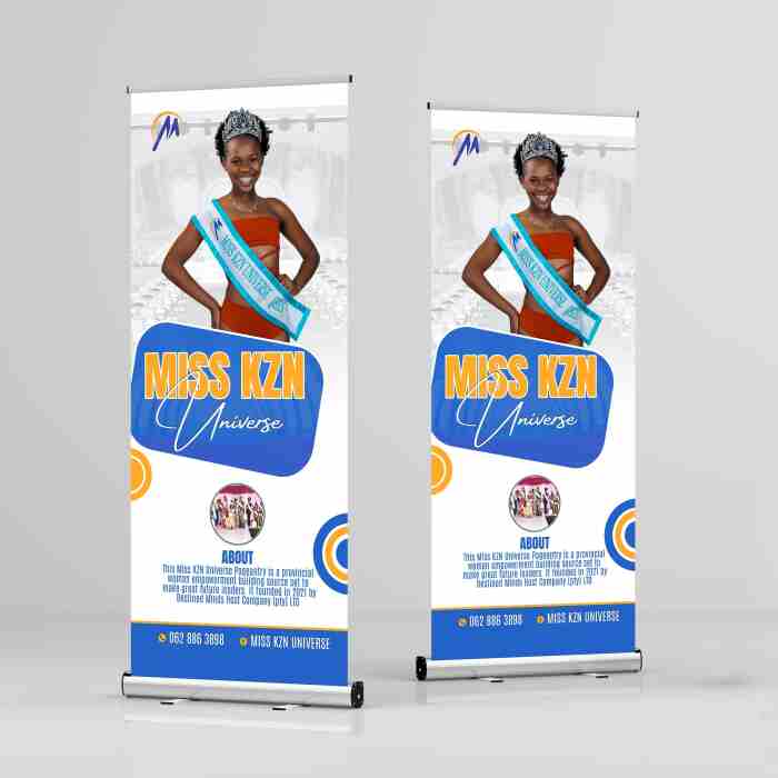 Roll Up Banner Stand Mockup. Template PSD.